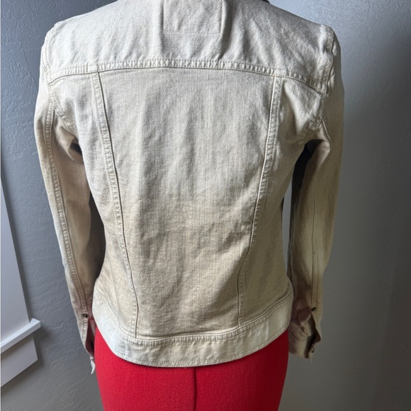 LRL Lauren Jeans Co Cream Denim Trucker Jean Jacket Size S - Picture 6 of 10